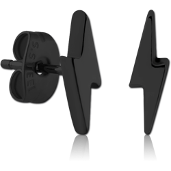 BLACK PVD COATED SURGICAL STEEL GRADE 316L BOLT EAR STUDS