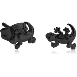 BLACK PVD COATED SURGICAL STEEL GRADE 316L SALAMANDER EAR STUDS