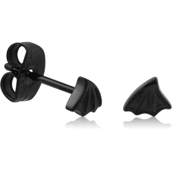 BLACK PVD COATED SURGICAL STEEL GRADE 316L EAR STUDS PAIR