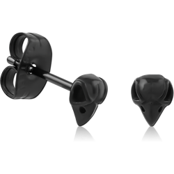 BLACK PVD COATED SURGICAL STEEL GRADE 316L EAR STUDS PAIR