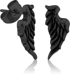 BLACK PVD COATED SURGICAL STEEL GRADE 316L WING EAR STUDS