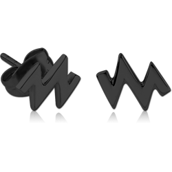 BLACK PVD COATED SURGICAL STEEL GRADE 316L EAR STUDS