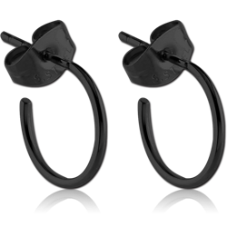 BLACK PVD COATED SURGICAL STEEL GRADE 316L EAR STUDS PAIR