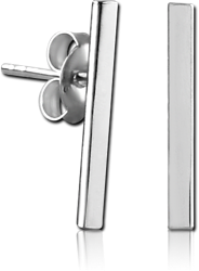 RHODIUM PLATED BASE METAL EAR STUDS PAIR - 3D SQUARE