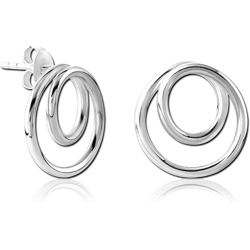 RHODIUM PLATED BASE METAL EAR STUDS PAIR