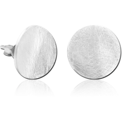 RHODIUM PLATED BASE METAL CHAIN EAR STUDS PAIR