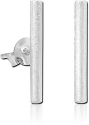 RHODIUM PLATED BASE METAL CHAIN EAR STUDS PAIR