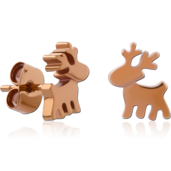 COFFEE PVD COATED BASE METAL EAR STUDS PAIR