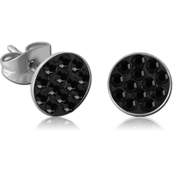 SURGICAL STEEL GRADE 316L VALUE CRYSTALINE JEWELED EAR STUDS PAIR