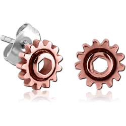 COPPER BASE EAR STUDS PAIR