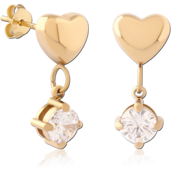 GOLD PVD 18K COATEDSURGICAL STEEL GRADE 316L EAR STUDS PAIR SPECIAL NEW DESIGN