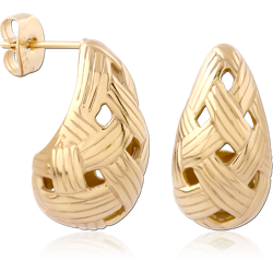 GOLD PVD 18K COATED SURGICAL STEEL GRADE 316L EAR STUDS PAIR