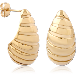 GOLD PVD 18K COATED SURGICAL STEEL GRADE 316L EAR STUDS PAIR