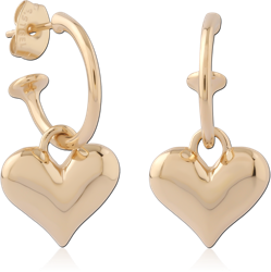 GOLD PVD 18K SURGICAL STEEL GRADE 316L EAR STUDS PAIR