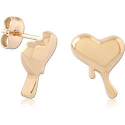 GOLD PVD 18K COATED SURGICAL STEEL GRADE 316L EAR STUDS PAIR