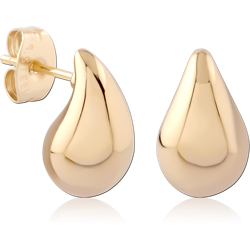 GOLD PVD 18K COATED SURGICAL STEEL GRADE 316L EAR STUDS PAIR