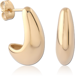 GOLD PVD 18K COATED SURGICAL STEEL GRADE 316L EAR STUDS PAIR