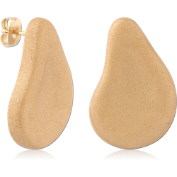 GOLD PVD 18K COATED SURGICAL STEEL GRADE 316L EAR STUDS PAIR
