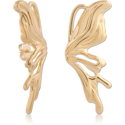 GOLD PVD 18K COATED SURGICAL STEEL GRADE 316L EAR STUDS PAIR
