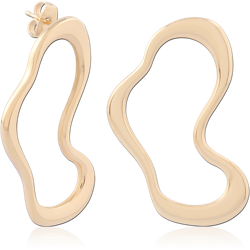 GOLD PVD 18K COATED SURGICAL STEEL GRADE 316L EAR STUDS PAIR