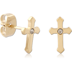 GOLD PVD 18K COATED  SURGICAL STEEL GRADE 316L EAR STUDS PAIR