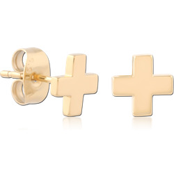 GOLD PVD 18K COATED  SURGICAL STEEL GRADE 316L EAR STUDS PAIR