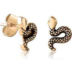 GOLD PVD 18K COATED SURGICAL STEEL GRADE 316L EAR STUDS PAIR