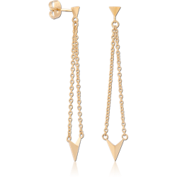 GOLD PVD 18K COATED SURGICAL STEEL GRADE 316L EAR STUDS PAIR