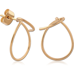 STERLING 925 SILVER GOLD PLATED 18K JEWELED EAR STUDS PAIR SPECIAL NEW DESIGN