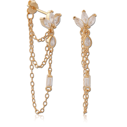 STERLING SILVER 925 18 KARAT GOLD YELLOW PLATED EAR STUDS PAIR