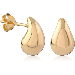 STERLING 925 SILVER GOLD PLATED 18K  EAR STUDS PAIR SPECIAL NEW DESIGN