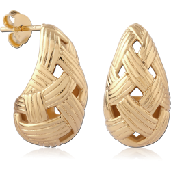 STERLING 925 SILVER GOLD PLATED 18K  EAR STUDS PAIR SPECIAL NEW DESIGN