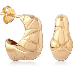 STERLING 925 SILVER GOLD PLATED 18K  EAR STUDS PAIR SPECIAL NEW DESIGN