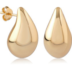 STERLING 925 SILVER GOLD PLATED 18K  BIG EAR STUDS PAIR SPECIAL NEW DESIGN