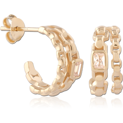 STERLING SILVER 925 18 KARAT GOLD YELLOW PLATED EAR STUDS PAIR