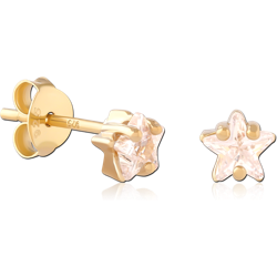 STERLING 925 SILVER GOLD PLATED 18K EAR STUDS PAIR SPECIAL NEW DESIGN