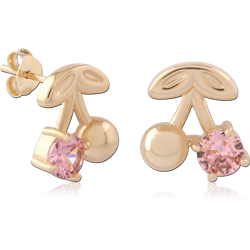 STERLING 925 SILVER GOLD PLATED 18K EAR STUDS PAIR