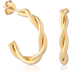 STERLING 925 SILVER GOLD PLATED 18K EAR STUDS PAIR