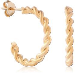 STERLING 925 SILVER GOLD PLATED 18K EAR STUDS PAIR