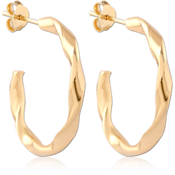 STERLING 925 SILVER GOLD PLATED 18K EAR STUDS PAIR