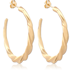 STERLING 925 SILVER GOLD PLATED 18K EAR STUDS PAIR