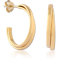 STERLING 925 SILVER GOLD PLATED 18K EAR STUDS PAIR