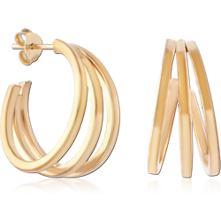 STERLING 925 SILVER GOLD PLATED 18K EAR STUDS PAIR