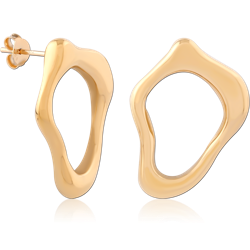 STERLING 925 SILVER GOLD PLATED 18K EAR STUDS PAIR