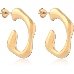 STERLING 925 SILVER GOLD PLATED 18K EAR STUDS PAIR