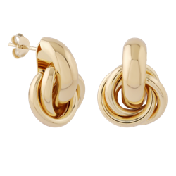 STERLING 925 SILVER GOLD PLATED 18K EAR STUDS PAIR