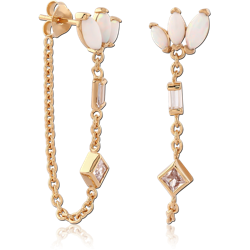 STERLING 925 SILVER RHODIUC PLATED EAR STUDS PAIR