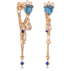 STERLING 925 SILVER GOLD 18K PLATED EAR STUDS PAIR