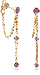 STERLING 925 SILVER GOLD 18K PLATED EAR STUDS PAIR