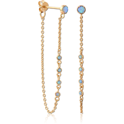 STERLING 925 SILVER GOLD 18K PLATED EAR STUDS PAIR